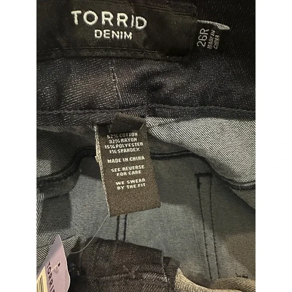 NWT Torrid Jegging Moto Multi Zip Stretch Dark Wash Jeans Women's Plus Size 26 - Picture 9 of 11